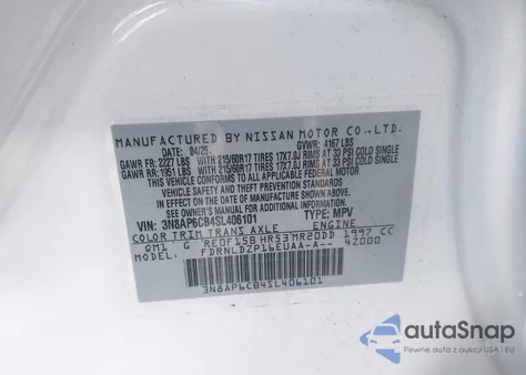 2025 Nissan Kicks Sv Intelligent Awd from USA, damaged, VIN 3N8AP6CB4SL406101